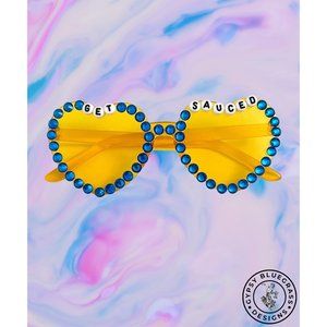 Get Sauced Festival Party Bling Rhinestone Sunglasses